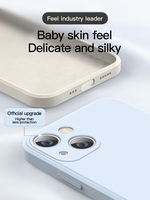 1DS nowy kwadratowy płynny silikonowy futerał na telefon dla iPhone 11 12 13 Pro Max Mini X XS Max XR 7 8 Plus SE2 pełna osłona obiektywu 4